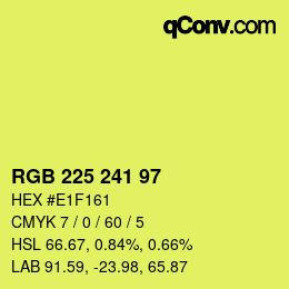 Color code: RGB 225 241 97 | qconv.com