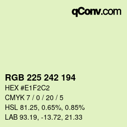 Color code: RGB 225 242 194 | qconv.com
