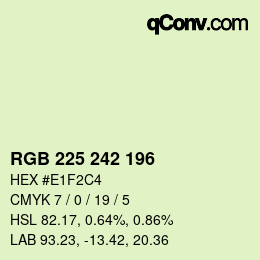 Color code: RGB 225 242 196 | qconv.com