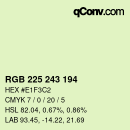 Color code: RGB 225 243 194 | qconv.com