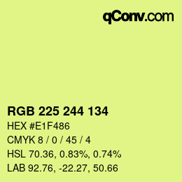 Código de color: RGB 225 244 134 | qconv.com