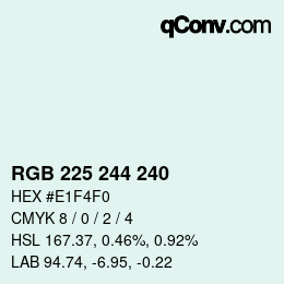 Color code: RGB 225 244 240 | qconv.com