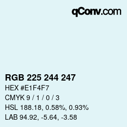 カラーコード: RGB 225 244 247 | qconv.com