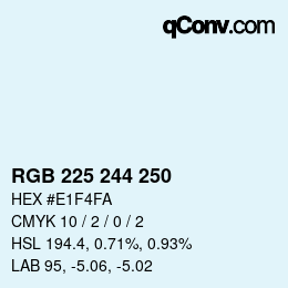 カラーコード: RGB 225 244 250 | qconv.com