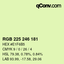 Color code: RGB 225 246 181 | qconv.com