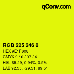 カラーコード: RGB 225 246 8 | qconv.com