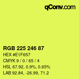 Color code: RGB 225 246 87 | qconv.com