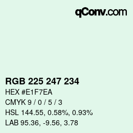 Código de color: RGB 225 247 234 | qconv.com