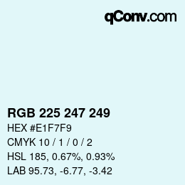 Color code: RGB 225 247 249 | qconv.com
