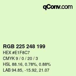Color code: RGB 225 248 199 | qconv.com