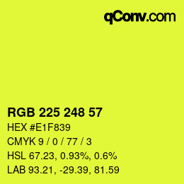 Color code: RGB 225 248 57 | qconv.com