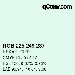 Color code: RGB 225 249 237 | qconv.com