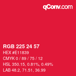 Color code: RGB 225 24 57 | qconv.com