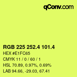 カラーコード: RGB 225 252.4 101.4 | qconv.com