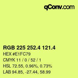 カラーコード: RGB 225 252.4 121.4 | qconv.com