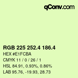 カラーコード: RGB 225 252.4 186.4 | qconv.com