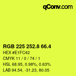 カラーコード: RGB 225 252.8 66.4 | qconv.com