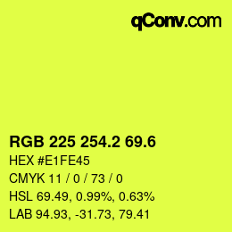 カラーコード: RGB 225 254.2 69.6 | qconv.com