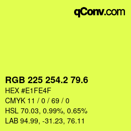 カラーコード: RGB 225 254.2 79.6 | qconv.com