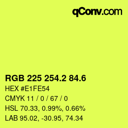 カラーコード: RGB 225 254.2 84.6 | qconv.com