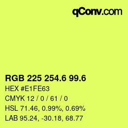 カラーコード: RGB 225 254.6 99.6 | qconv.com