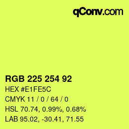 カラーコード: RGB 225 254 92 | qconv.com