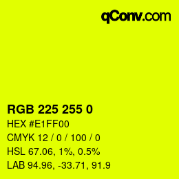 颜色代码: RGB 225 255 0 | qconv.com
