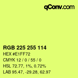 颜色代码: RGB 225 255 114 | qconv.com