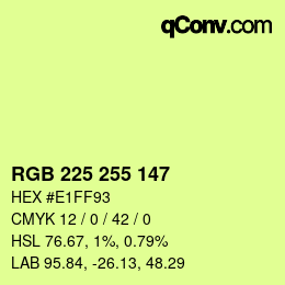 Color code: RGB 225 255 147 | qconv.com