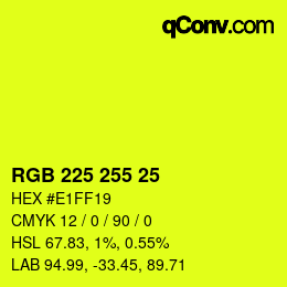 Color code: RGB 225 255 25 | qconv.com