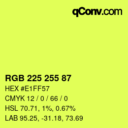 颜色代码: RGB 225 255 87 | qconv.com