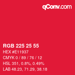 Código de color: RGB 225 25 55 | qconv.com