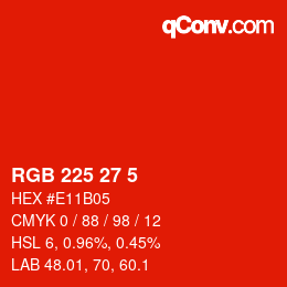 Color code: RGB 225 27 5 | qconv.com