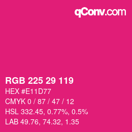 Color code: RGB 225 29 119 | qconv.com