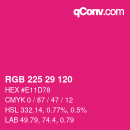 Color code: RGB 225 29 120 | qconv.com