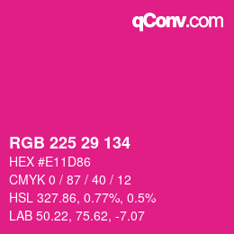 Color code: RGB 225 29 134 | qconv.com