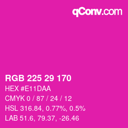 Color code: RGB 225 29 170 | qconv.com