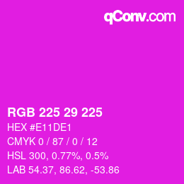 Color code: RGB 225 29 225 | qconv.com