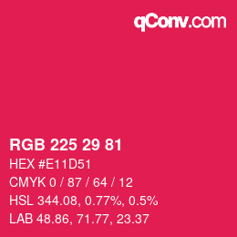 Color code: RGB 225 29 81 | qconv.com