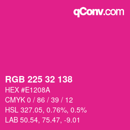 Color code: RGB 225 32 138 | qconv.com