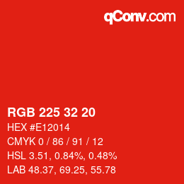 Color code: RGB 225 32 20 | qconv.com