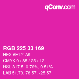 Color code: RGB 225 33 169 | qconv.com