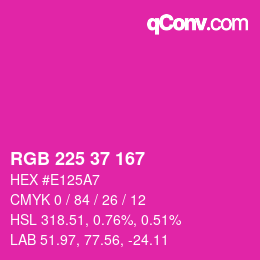 Color code: RGB 225 37 167 | qconv.com