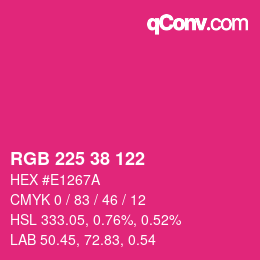 Color code: RGB 225 38 122 | qconv.com