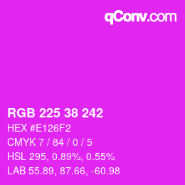 颜色代码: RGB 225 38 242 | qconv.com