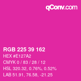 Color code: RGB 225 39 162 | qconv.com