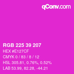 Color code: RGB 225 39 207 | qconv.com