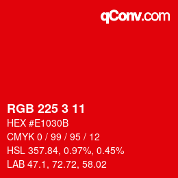 Color code: RGB 225 3 11 | qconv.com