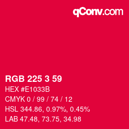 Color code: RGB 225 3 59 | qconv.com