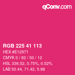 Color code: RGB 225 41 113 | qconv.com